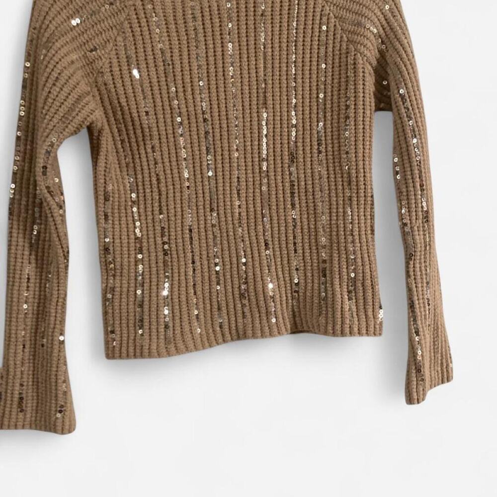 Nanette lepore tan sequin sweater